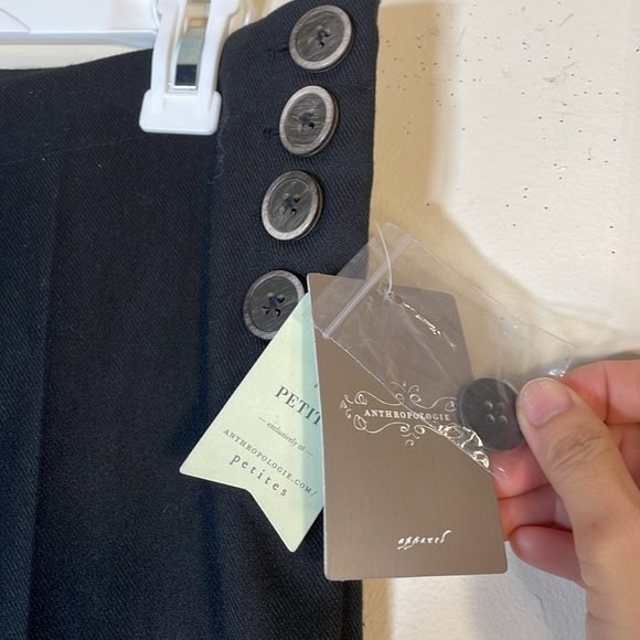 NWT. Anthropologie Elevenses 8 The Brighton Button Side Dress Pants. - Picture 3 of 13